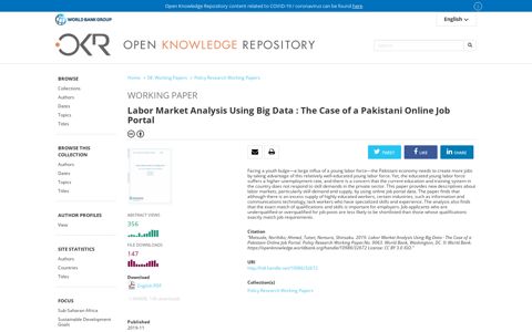 Labor Market Analysis Using Big Data : The Case of a ...