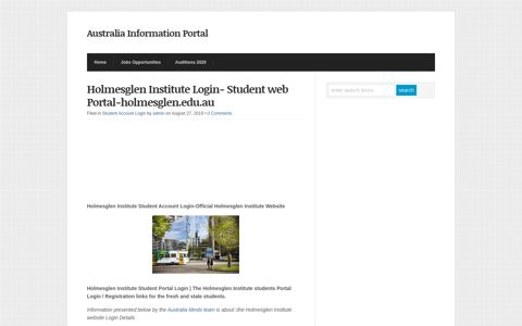Holmesglen Institute Login- Student web Portal-holmesglen ...
