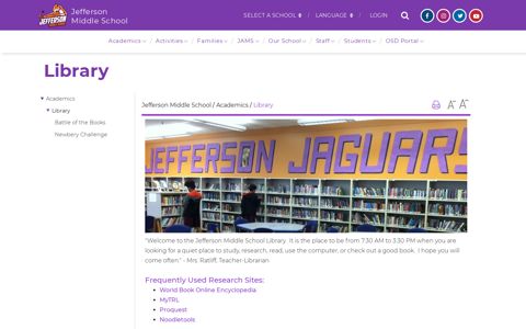 Library - Jefferson Middle School