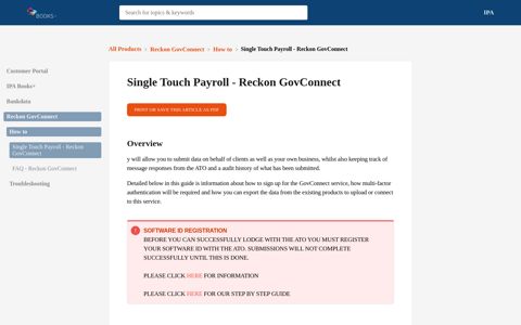 Single Touch Payroll - Reckon GovConnect - IPA Books+ Help ...