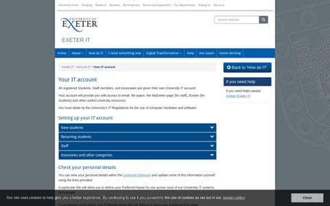 Your IT account | Exeter IT | University of Exeter