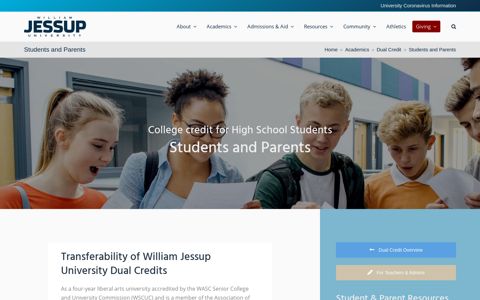 Students and Parents | William Jessup University