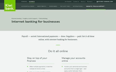 Internet banking | Insights, tools & support - Kiwibank