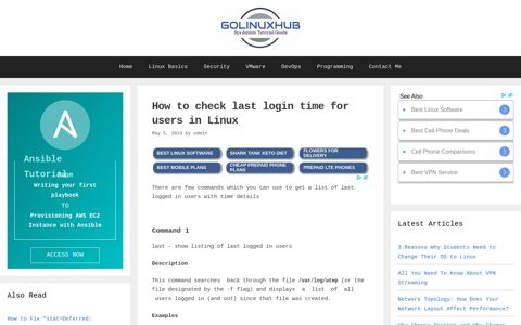 How to check last login time for users in Linux - GoLinuxHub