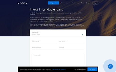 Invest in Lendable loans