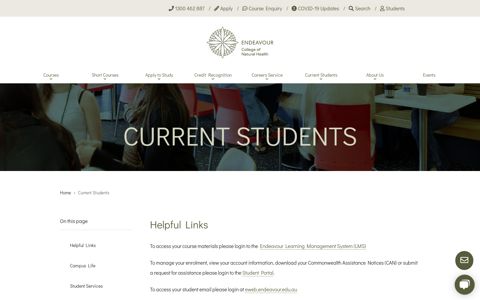 Current Students - Links & Resources | Endeavour College