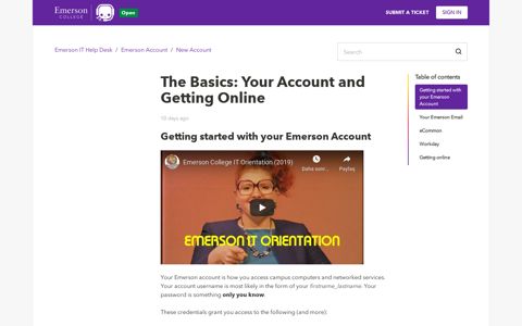 The Basics: Your account and getting online – Emerson IT ...
