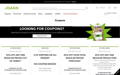 JOANN Coupons – Online & Store Coupons & Promo Codes ...
