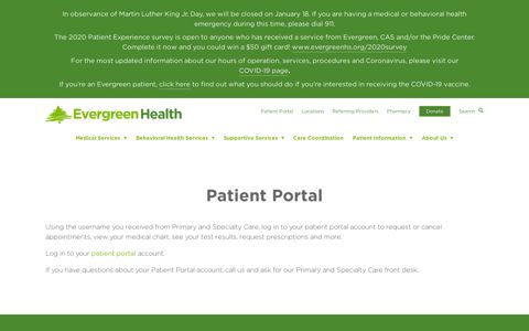Patient Portal | Evergreen Health | Primary and Medical Care ...