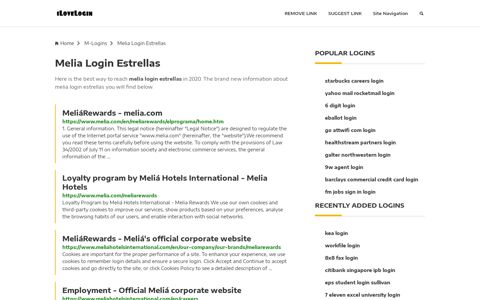 Melia Login Estrellas ❤️ One Click Access - iLoveLogin