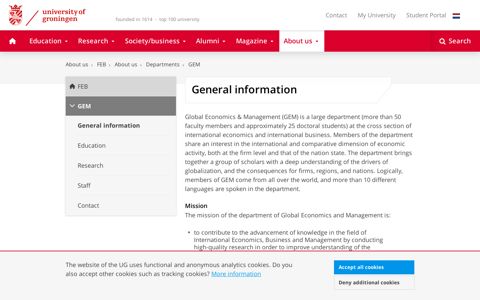 General information | GEM | University of Groningen - Rug