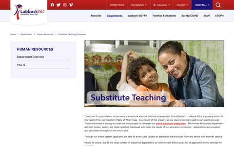 Human Resources / Substitute Teaching Overview