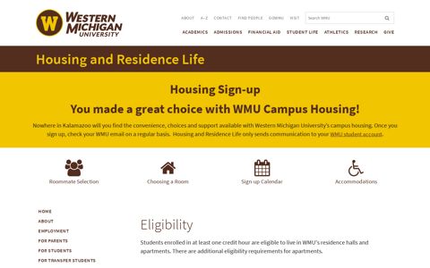 Housing Sign-up | Housing and Residence Life | Western ...