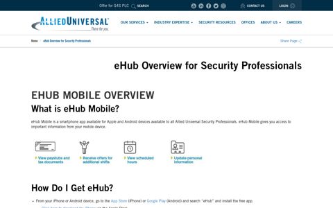 eHub Overview for Security Professionals - Allied Universal
