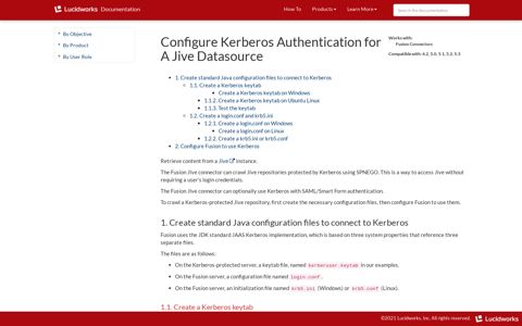 Configure Kerberos Authentication for A Jive Datasource