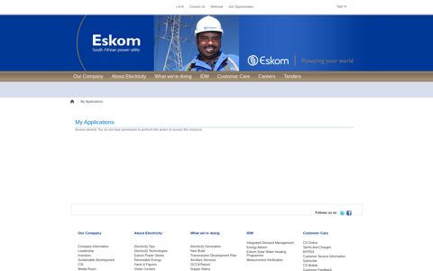 Pages - My Applications - Eskom