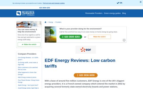 EDF Energy Reviews: Low carbon tariffs - The Switch