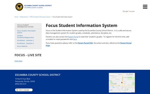 Focus Student Information System