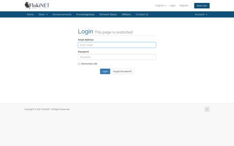 Login This page is restricted - FlokiNET