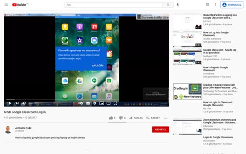 NISD Google Classroom Log in - YouTube