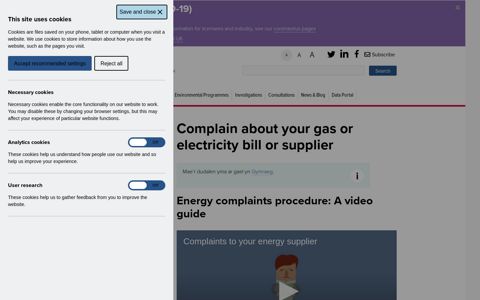 Complain about your gas or electricity bill or supplier | Ofgem