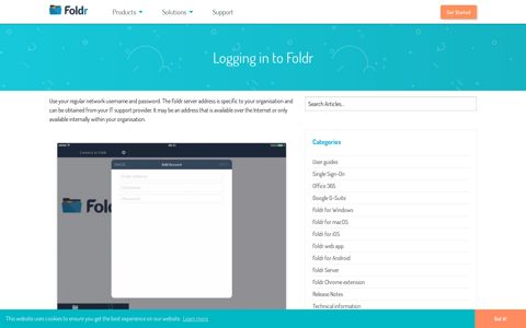 Logging in to Foldr - Foldr Support