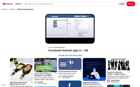 Facebook Hotmail sign in FB Mobile App Login in 2020 - Pinterest
