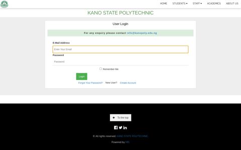 User Login - Kano State Polytechnic