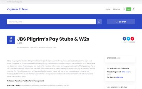 JBS Pilgrim's Pay Stubs & W2s | Paystubs & Taxes
