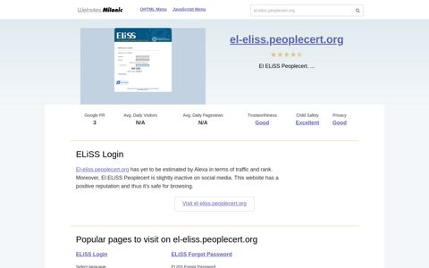 El-eliss.peoplecert.org website. ELiSS Login.