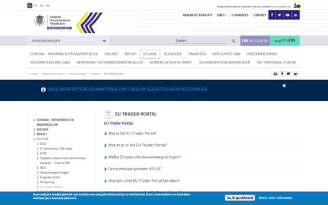 EU Trader Portal | FOD Financiën - Belgium.be