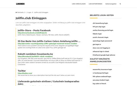 Jolifin.club Einloggen | Allgemeine Informationen zur Anmeldung