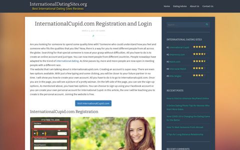 InternationalCupid.com Registration and Login