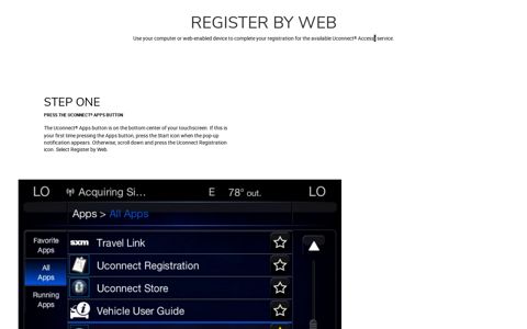 register by web - Uconnect