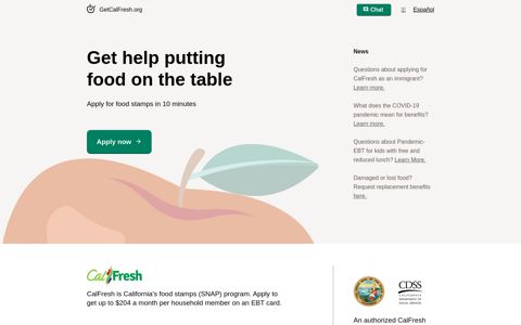Apply for California Food Stamps Online | GetCalFresh.org