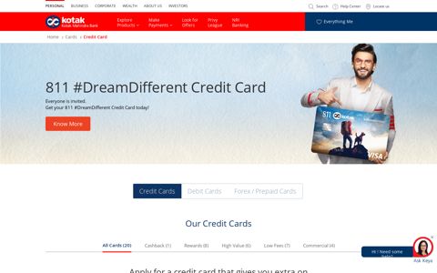 Credit Card - Kotak Mahindra Bank