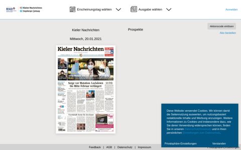 Kieler Nachrichten vom Samstag, 19.12.2020 | Kieler ...