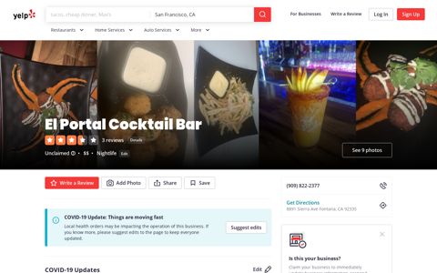 El Portal Cocktail Bar - Nightlife - 8891 Sierra Ave, Fontana ...