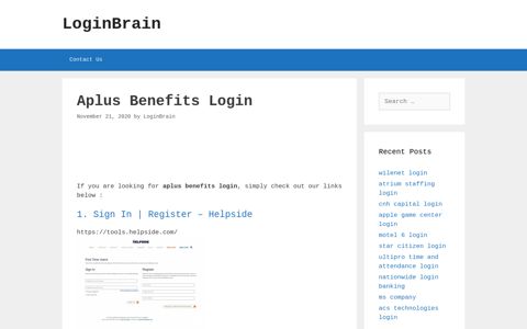 Aplus Benefits Sign In | Register - Helpside - LoginBrain