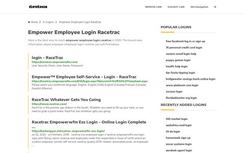 Empower Employee Login Racetrac ❤️ One Click Access