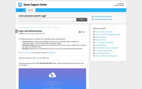 Login and Authentication : Goose Support Center