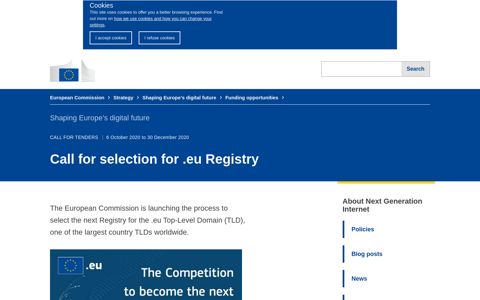 Call for selection for .eu Registry | Shaping Europe's digital ...