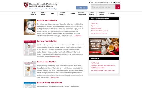 Harvard Health Subscriptions - Harvard Health