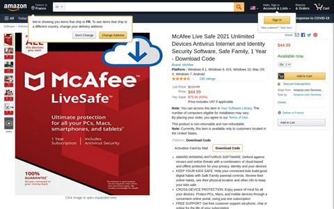 McAfee Live Safe 2021 Unlimited Devices ... - Amazon.com