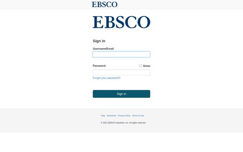 EBSCO: Sign in