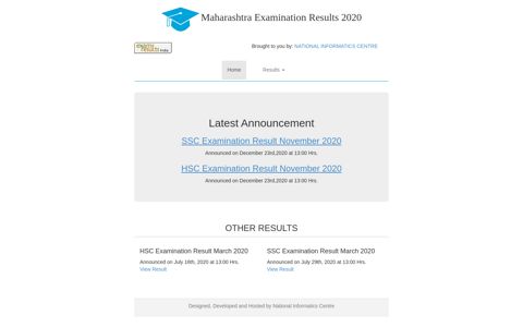 Home::Maharashtra Examination Results 2020 | mahresult.nic.in