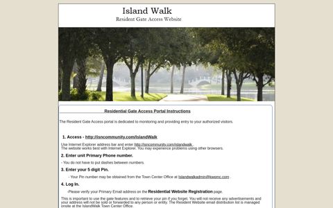 Island Walk| Gate Access Website | Your Vehicles