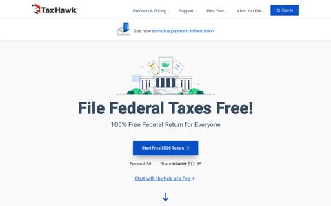 TaxHawk® Free Federal Tax Software | Online IRS E-File with ...