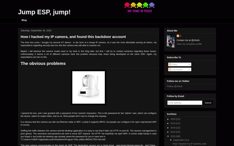 How I hacked my IP camera, and found this ... - Jump ESP, jump!
