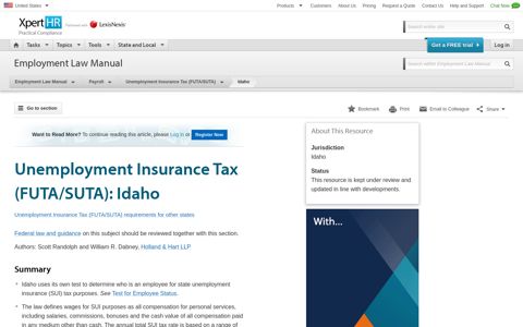 Unemployment Insurance Tax (FUTA/SUTA): Idaho | Payroll ...